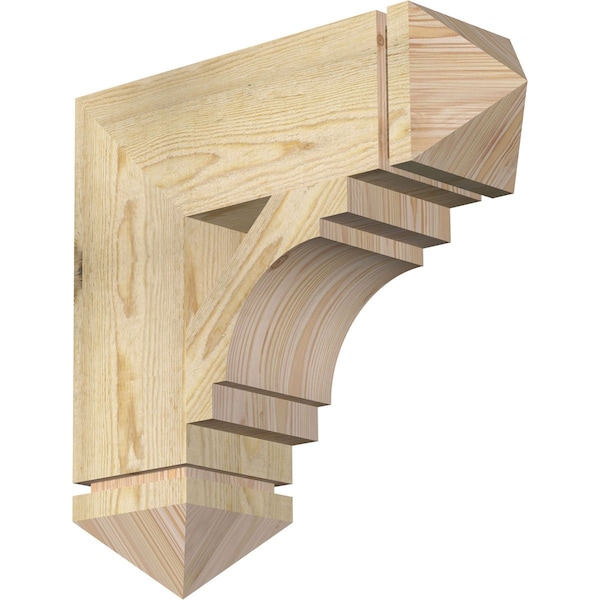 Ekena Millwork Merced Arts & Crafts Rough Sawn Bracket, Douglas Fir, 6"W x 20"D x 20"H BKT06X20X20MRC03RDF - main